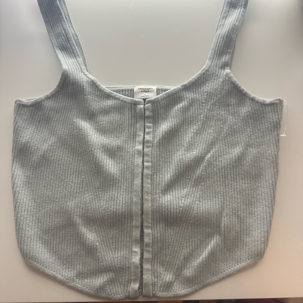 Women's Gray Ribbed Tank Top